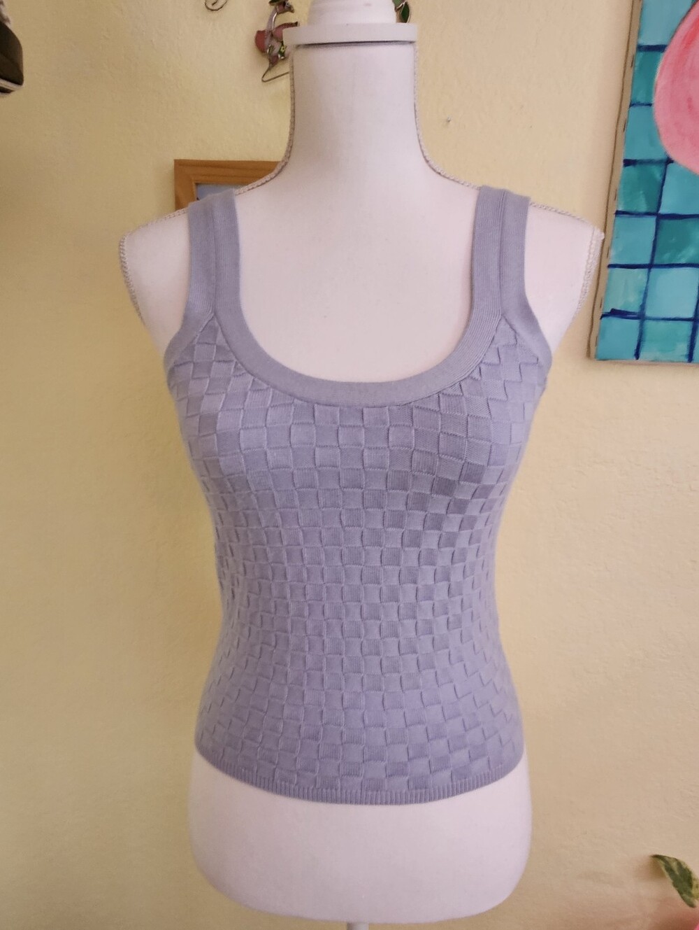 Abercrombie and fitch Classic Scoopneck Knit Tank Top - Light Blue Sz S